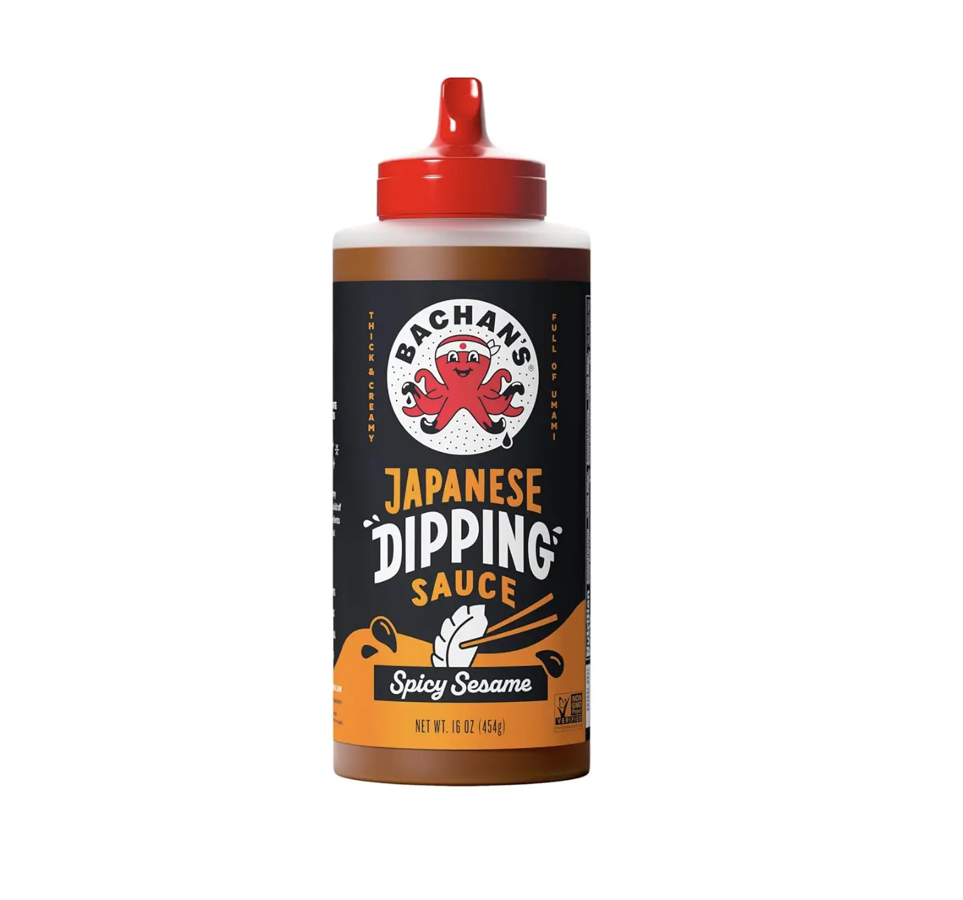 Bachan's Japanese Spicy Sesame Dipping Sauce-Dipping Sauce for Wings, Chicken, Steak, Appetizers - , 16 Oz Bottle, Cold-Filled, Non GMO, No Preservatives, No Nut, Non Dairy, Vegan and BPA free