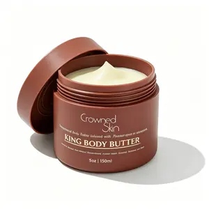 Crowned Skin King Organic Shea & Mango Butter Moisturizing Body Butter,3pcs Warm Sandalwood & Musk Scent, Ideal for All Skin Types