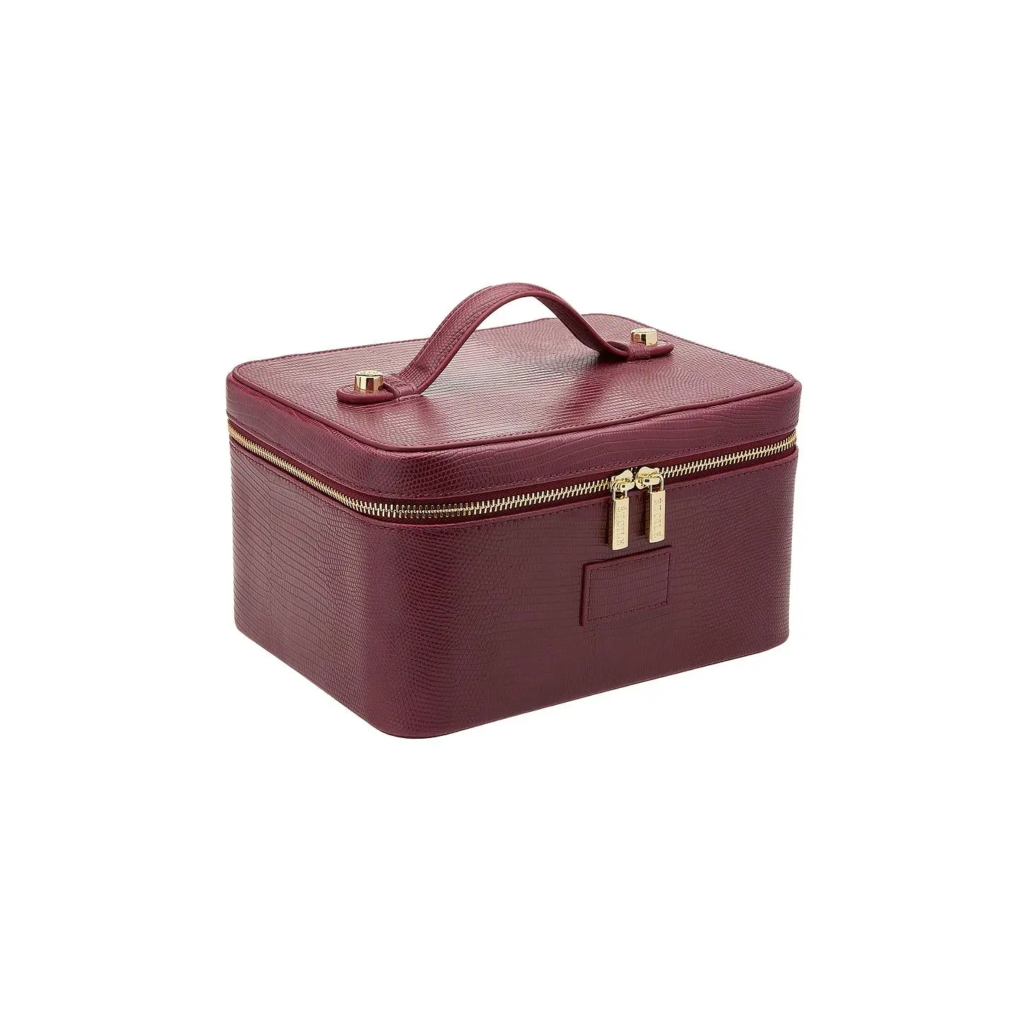 ETOILE COLLECTIVE Vanity Case in Burgundy Lizard Print