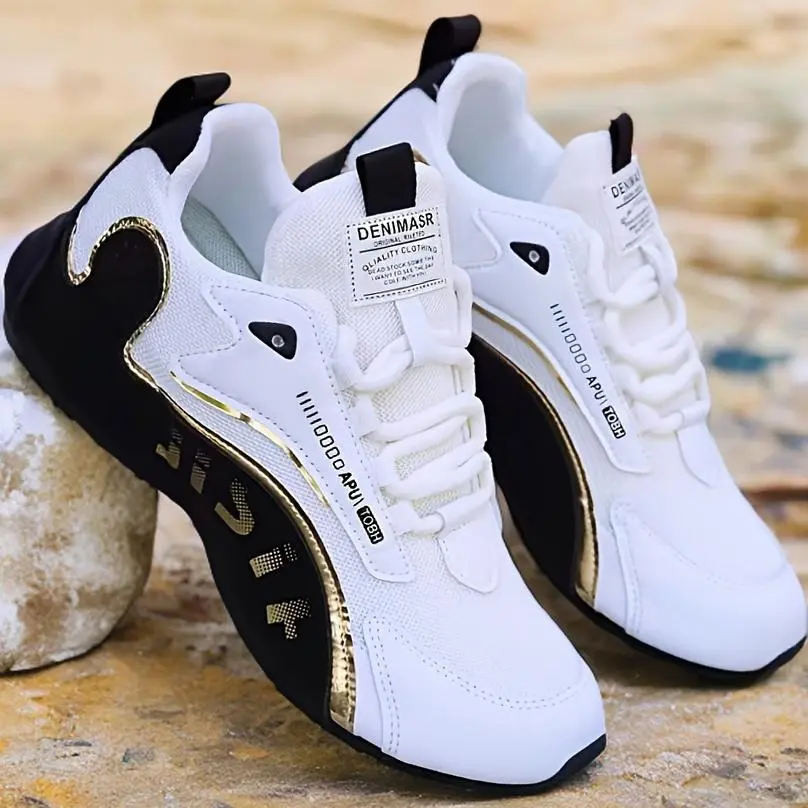 2026 Spring/Summer New Men's Mid-Top Sports Casual Shoes with Leather Sockliners Fashionneakers Thick-Soled Trendy Shoes Sneaker Trainer