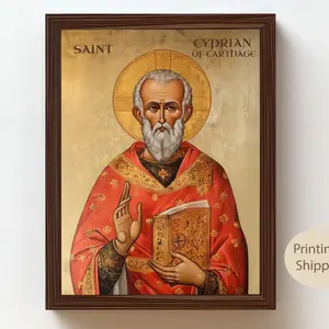 Saint Cyprian Icon: Byzantine Style Christian Art No-frame Print