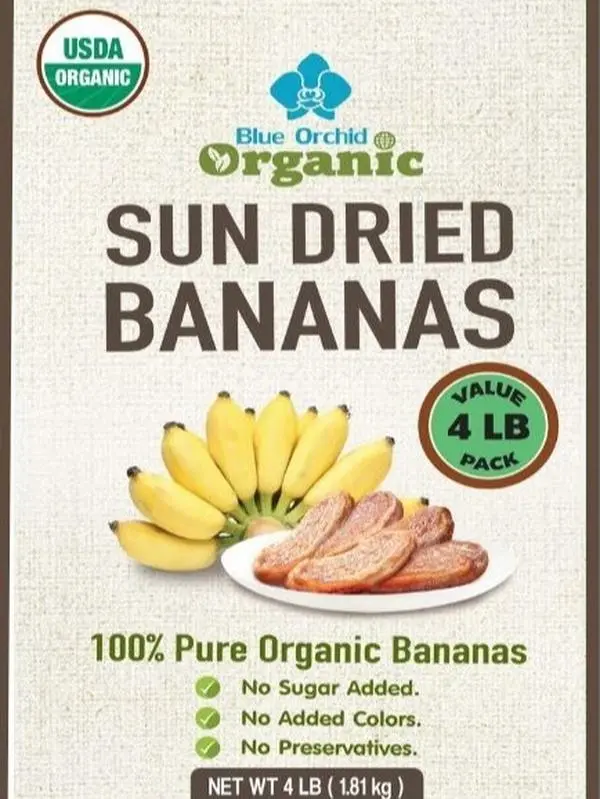 Organic Sun Dried Bananas Value Pack - No Sugar Added - No Preservatives - Unsulfured - Soft and Chewy Little Bananas - Thai Natural Fruit Snacks - 4 LB