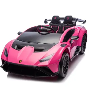 24V Lamborghini Ride On Toy ElectricLamborghini Car for Kids to Drive Battery PoweredMotorized Drift Vehicle Baby Lamborghini with RemoteControl for Kids 2-5,Pink