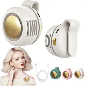Portable Clip-On Fan, Silent Mini Bladeless Electric Fan,Mini USB Rechargeable 360°Rotatable Fan, 3-Speed Silent Mini Bladeless Fans,peed Silent Mini Bladeless Fans,Rechargeable personal fan,handheld turbo fan,Perfect Gift