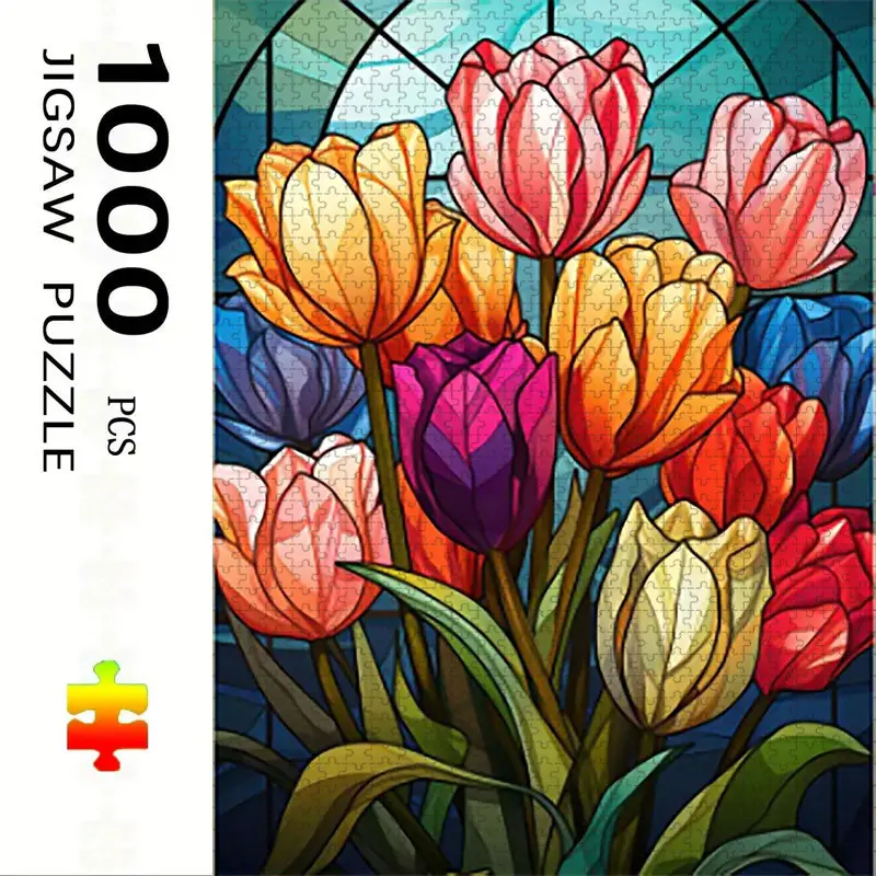 1000 Piece Cartoon Flower Puzzle, Floral Large Adult Family Interactive Toy, DIY Home Decor Brain Challenge, Holiday Scene, Art Puzzles Gift, Perfect Gift