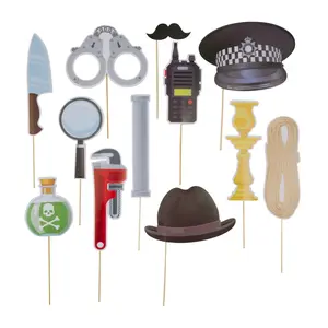 Mystery Detective Party Photo Booth Props - 12 Pc.
