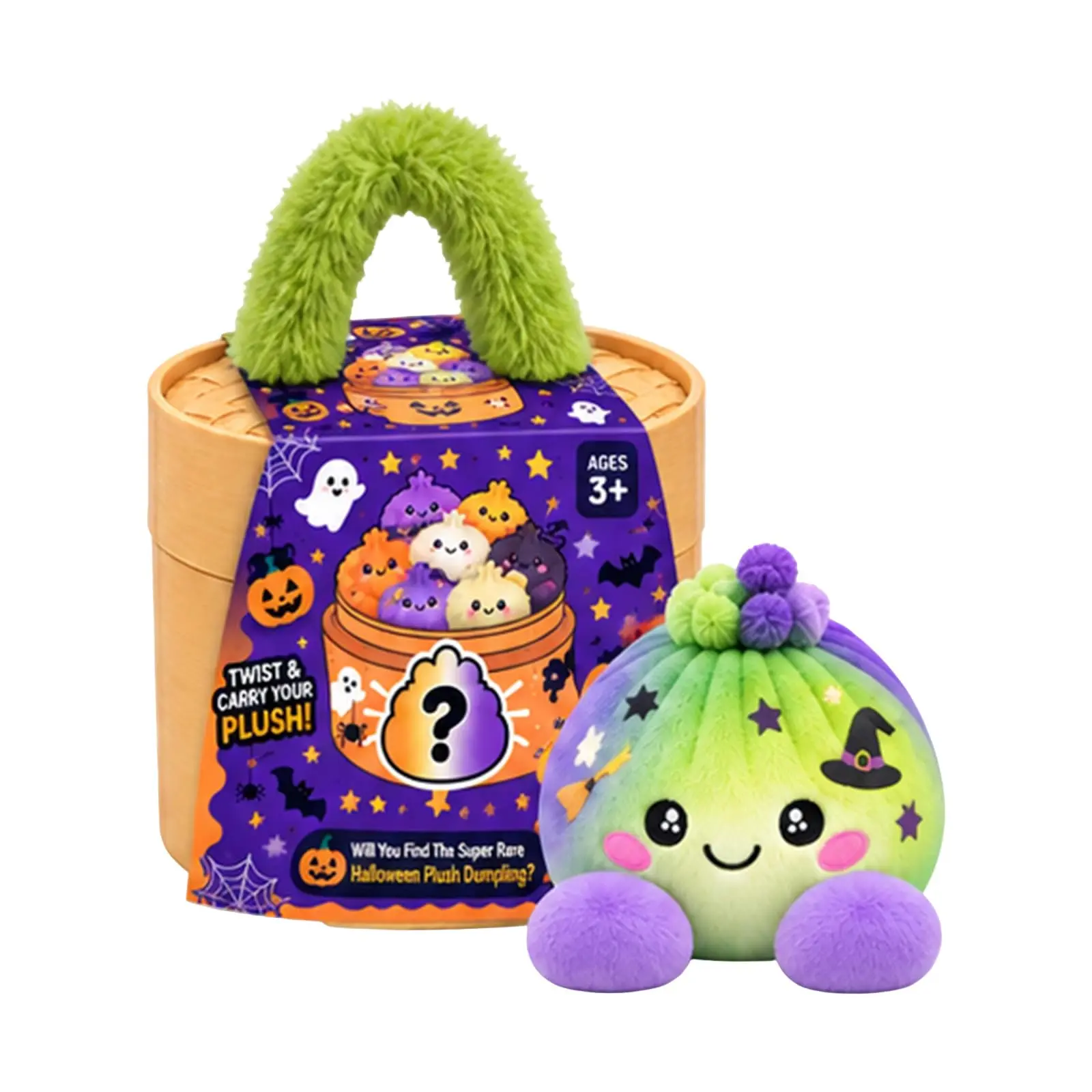 Halloween Mystery Big Dumpling, Cute Plush Bun Squishies Dumpling Plush Giant Dumpling Stress Ball Squeeze for Adults Home Office Decor, Holiday Gift