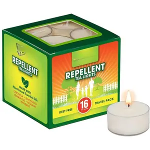16 Tealight Citronella Candles Outdoor Mosquito Repellent Indoors - DEET Free Mosquito Candles for Outside - Natural Mosquito Repellent Outdoor Patio Candle - Yard Bug Repellent Candle