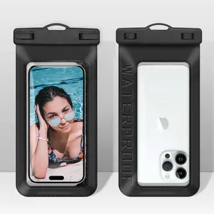 2pcs Waterproof Touch Screen Phone Pouches for Cruises Beach Vacations Swimming Pool Use Blue Silicone