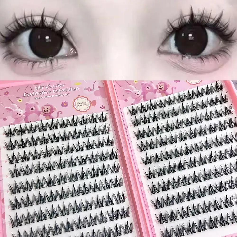 False eyelashes that can be directly adhered without glue - 200 clusters, natural and role-playing styles, C-shaped curls, natural and fluffy, glueless lashes clusters, DIY Eyelash Extensions, Diy Personal Lashes