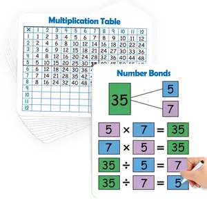 12 Pack Multiplication Chart Dry Erase Board Card,12" x 9" Multiplication Table Times Table Small Whiteboard Math Manipulatives for young learner Student Classroom Must Have, Ideal for Thanksgiving Homeschool Practice & Teacher Supplies