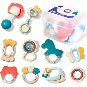 Baby Toys 0-6 Months - Baby Rattles Teething Toys 3-6 Months, Newborn Infant Toys 6-12 Months, Teether Grasping Shaker Toy Baby Gifts 6 5 4 3 Month Old Must Haves Rattle for Babies