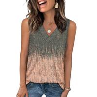 V neck-gray-pink Gradient