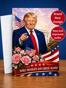 Funny Mothers Day Political Audio Card- 25 Second of Audio, Hilarious Gift, Mothers Day, Gift For Mom