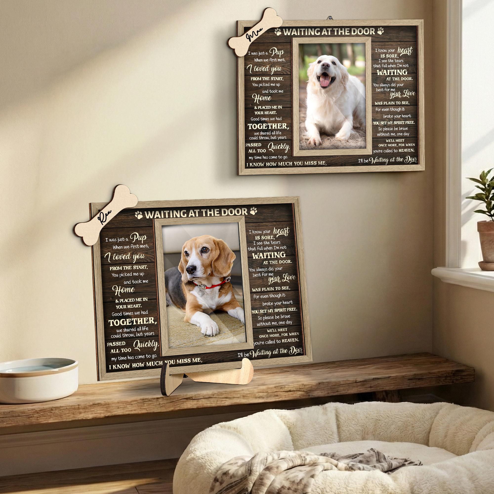 Custom Pet Memorial Frame, Personalized Wooden Picture Frame for Dog, Pet Loss Gift, Gog mom gift, Rainbow Bridge Remembrance, Dog keepsake