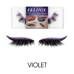 EELHOE Glue-Free Faux Mink False Eyelashes — Self-Adhesive 3D Lashes, Eyeshadow & Eyeliner Stickers (Western Style)