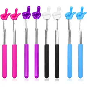 8 count Mini Telescopic Teacher Pointers, Retractable Finger Pointer Sticks for Classroom Presentations, Extendable Hand Pointers with 4 Colors - Essential Classroom Supplies