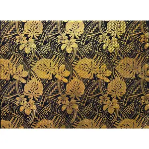Midnight Monstera Tatau Polyester Foil Fabric | Islands Fabric