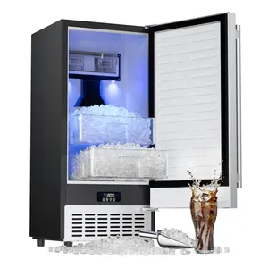 Coolski 15 in. 100lbs/24H Commercial Nugget Ice Maker in Black, Bulit-in/Freestanding, Auto-Cleaning