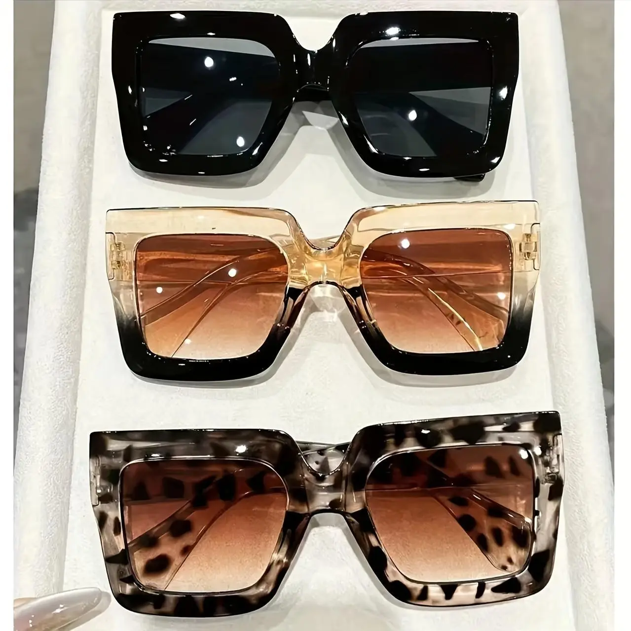 3-Pair Casual Nylon Eyewear Set, Unisex Large-Frame Full Rim Glasses in Blush Pink Tones, Ideal Holiday Gifts, Fashion-Designed, Blush Tone, Set Pack