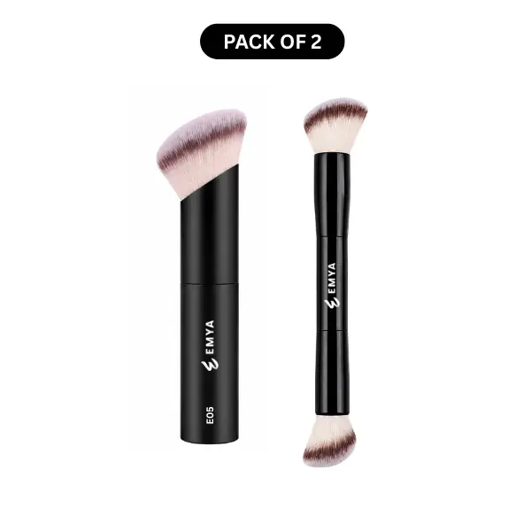 EMYA Ambient & Contour Double Ended Makeup Brush, 2 pcs