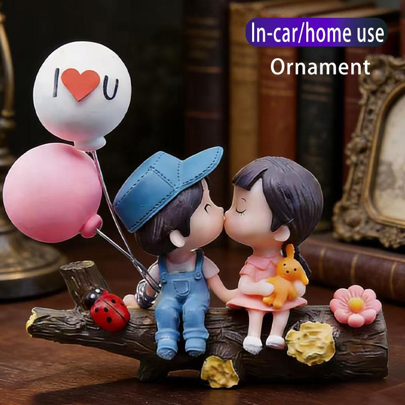 Universal Car Decorative Couple Kissing Statue, Cute Cartoon Couple Gift for Women Girls, Tree Branch, Car，valentine's gift for bf，galentine's gifts for girls，valentine's classroom gifts，valentine's gift for husband