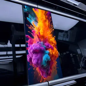 2pcs Animal Cartoon Graffiti Paint Blast Car Decals, High-Gloss Vinyl B-Pillar stickers, Waterprotective & Scratch-Resistant, Self-Adhero for Glass Surfaces, Glitter Finish,