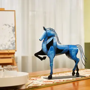 SunBlogs Art Metal Decor Horse Statue, Western Home Decor Rustic Decorations, Horse Crafts Horse Art Sculpture, Unique Gifts for Horse Lovers