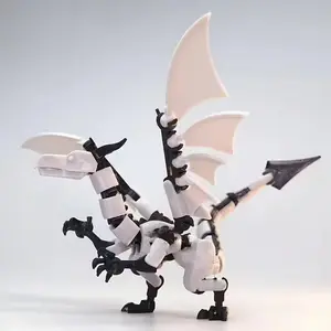 3D Printed Dragon Toy, Articulating Animal Figurines, Multi-Jointed Moveable Wings, Desktop Decoration, Indoor Ornament, Modern Home Decoration, Collectible, Halloween Christmas Gift