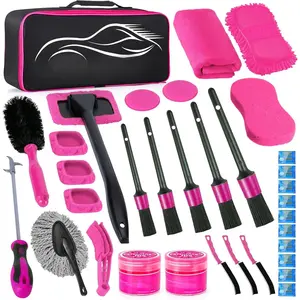 34 count  Detailing Brush Set,  Detailing Kit,  Detailing Brushes,  Cleaning Kit, Professional  Care kit -  Wash Brush kit for Interior Exterior Wheels,   Accessories for Women