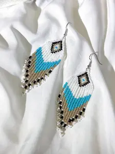 Boho Beaded Tassel Earrings for Women, Handmade Geometric Water Drop Design, Perfect for Casual Beach Vacation Bikini Wear