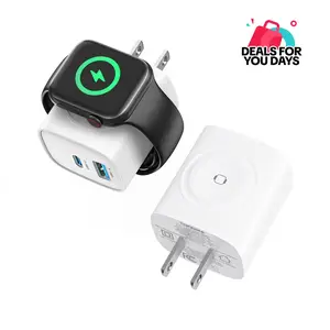 TOPADRE 3-in-1 Magnetic Wireless Cordless PD USB-C Wall Charger Block - 20W Fast Charging, Compatible with iWatch Ultra/9/8/7/6, iPhone 17/17 Pro/16/16 Pro/15 Series, Electronic Cellphone, Apple Watch Seires