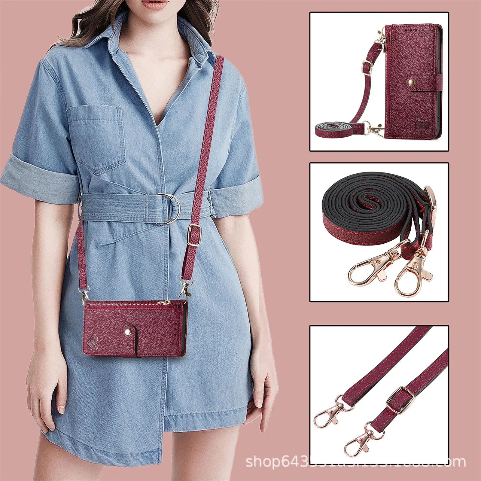 Red + [1.2M diagonal long wrist strap]