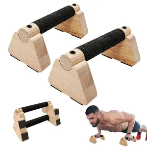 2 PCS Wooden Parallettes Bars - Solid Wood Construction, Push Up Stand, calisthenics equipment,Home Gym,Non-Slip Base & Ergonomic Grip for Men and Women| New Year Fitness Essential for Strength Training & Calisthenics