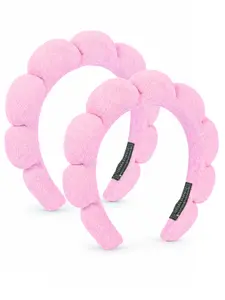 2pcs Towel Cloud Headband, Soft Fluffy Spa Headband for Women, Non-Slip Bubble Headband for Skincare, Face Washing, Makeup, Yoga, Absorbent Hair Accessories