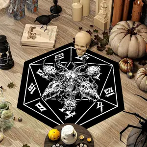Creative Devil Dice Carpet, Gothic Style Satanic Magic Rug, Non-Slip Washable Mat for Living Room Bedroom Entrance Halloween Home Decor Gift