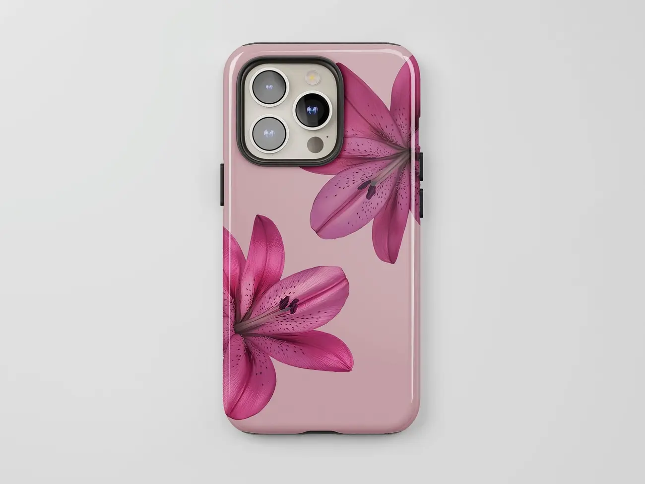 Pink Lily Phone Case, Chic Aesthetic, Trendy Floral Collage, Gift Idea Applicable to iP15Promax ip14Pro mobile Pink Lily Phone Case, Chic Aesthetic, Trendy Floral Collage, Gift Idea Applicable to iP15Promax ip14Pro mobile