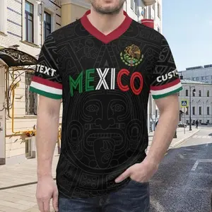 Mexico Custom Soccer Jersey Personalized Name Number Football Shirt, Aztec Pattern Mexico Jersey, Custom Team Fan Shirt Gift