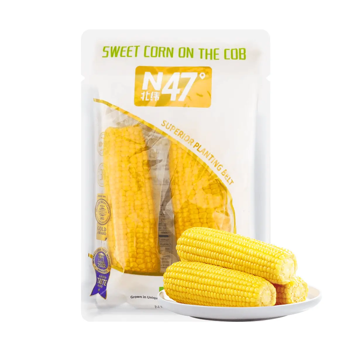 Bei Wei Fresh Sweet Corn 47° Juicy Crunchy Ready-to-Eat 2-Pack 400g Low-Calorie High-Fiber Breakfast