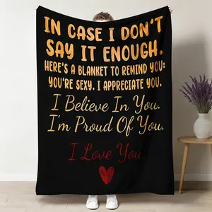 Heartwarming Blanket with Emotional Bestie Quotes, Healing Warmth, Fun Design, Slogan Print Blanket, Perfect for Living Room and Bedroom Comfort, Cozy Blanket Throw, Heartwarming Blanket Gift