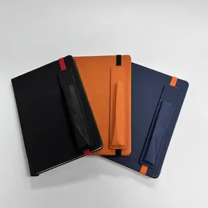 A5 business office notepad with pen holder design leather cover diary notepad back to shool back school supplies blue sky notebooks