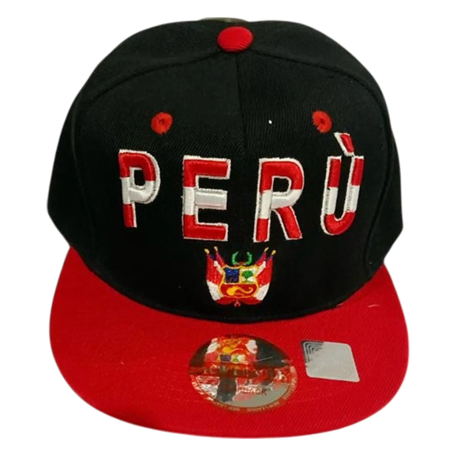 New Peru Embroidery Coat Of Arms Shield Men's Adjustable Snapback Baseball Hat