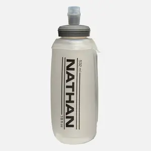 NATHAN Soft Flask with ExoSpine 18oz Leakproof Flexible Sports Bottle for Gym and Running