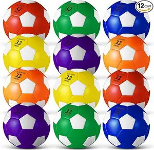 12 Pcs Christmas Soccer Balls with Pump Official Size 3/4/5 Soccer Ball for Child Adult School Sport Training Practice