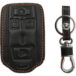 Leather Key Fob Cover Compatible with M3N-3233710022881480 Chevrolet Chevy Colorado Silverado 1500 2500 HD 3500 HD GMC Canyon Sierra 1500 2500 HD 3500 HD