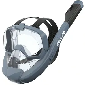 Full Face Snorkel Mask, Snorkeling Gear For Adults & Youth, Side Snorkel Design-Safer Breathing System, 180 Degree Panoramic View Snorkel Set, Anti-Fog Anti-Leak