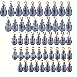 Multipack Options Available, Lead Fishing Sinkers and Weights Set - Mixed Color, Drop-Shaped Swivels for Lures, Various Sizes