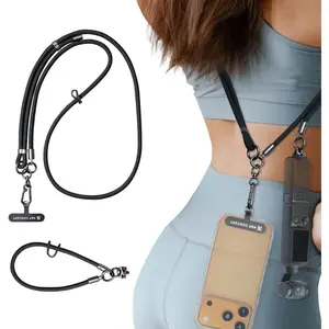 K&F CONCEPT Universal Phone Strap with 1/4 Inch Screw, Adjustable Neck Strap Compatible with iPhone/DJI Osmo Pocket 3/Insta360/GoPro/Action Camera, Phone Lanyard Shoulder Strap for Travel Black