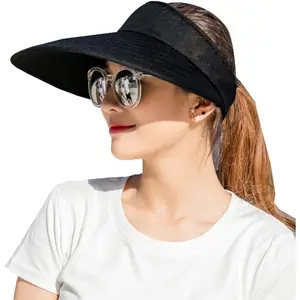 Women’s Sun Visor Hat with Large Brim, UV Protection Beach Cap for Summer Outdoor Travel, Lightweight Foldable Design casual outdoor sun protection hat  wide brim sun hat