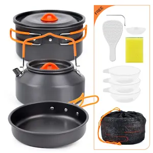 10-Piece Non-Stick Cookware Set, Outdoor Aluminum Pot Set for Gas Stove, Durable for Outdoor Gatherings, Easy Cooking